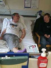 allspecialneeds's tweet image. Jamie came to see me in hospital after I fractured my t8 vertebra trampolining at his 16th birthday party. Silly dad!