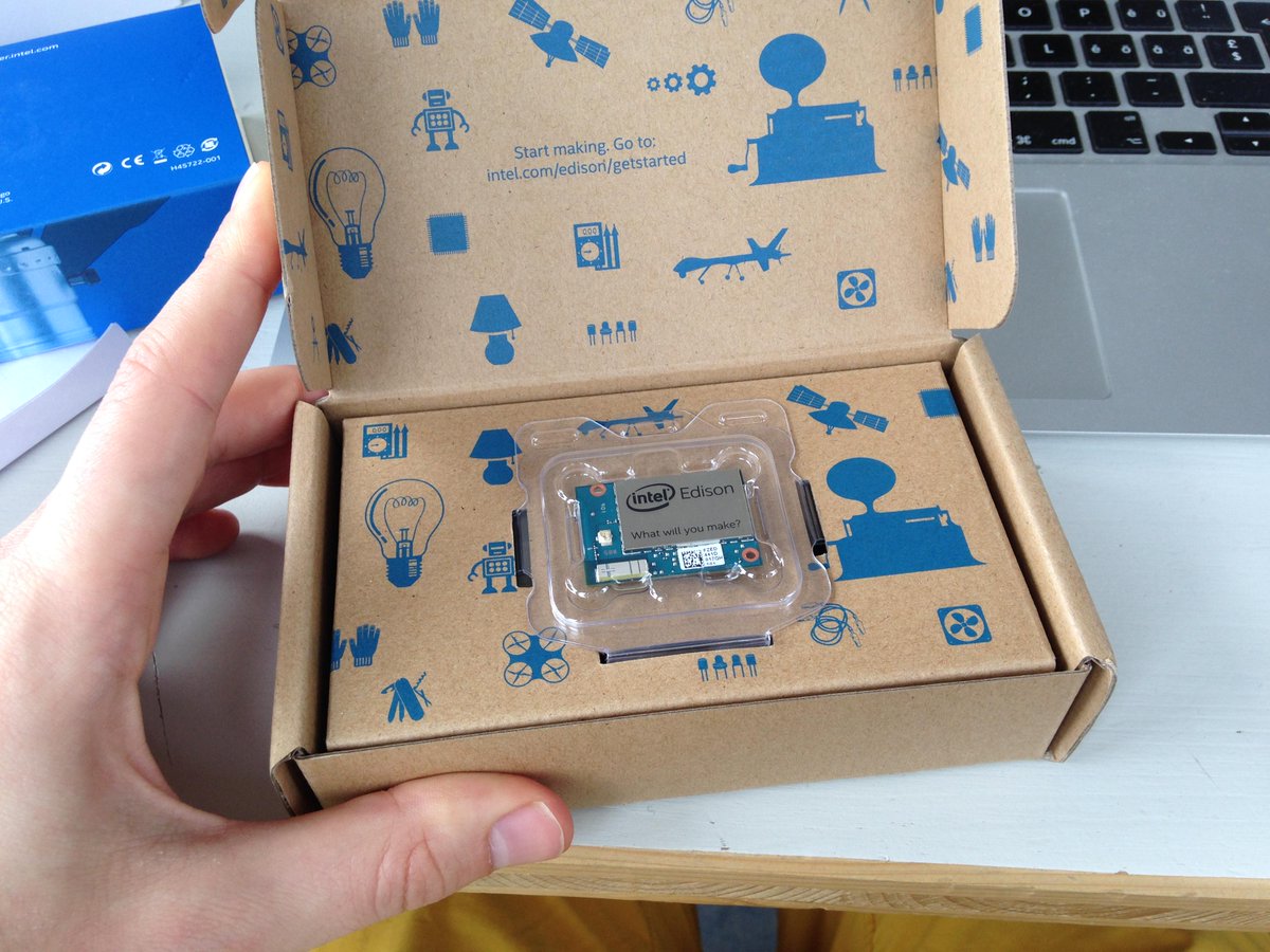 thibaultbrevet's tweet photo. only noticed the Predator drone now on the packaging, maybe that wasn't so necessary @intel ? #IoT #IntelEdison http://t.co/048AwWx5u9