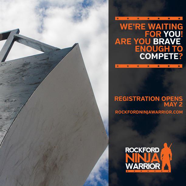 Registration opens tomorrow, May 2! Spots are limited. rockfordninjawarrior.com/register