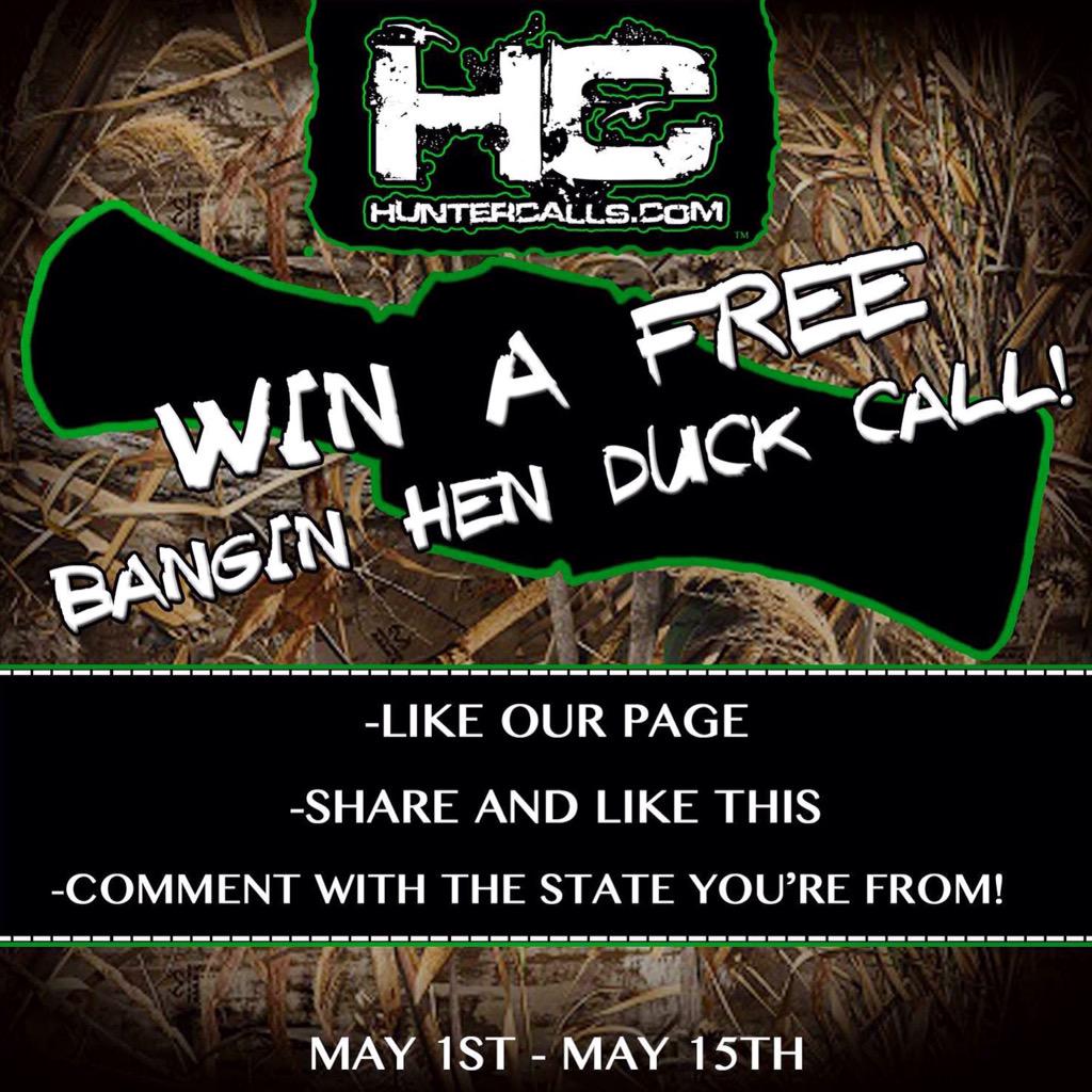 HunterCalls's tweet photo. Go on over to facebook and have a chance to win a free bangin hen! http://t.co/jVl7796Xqv