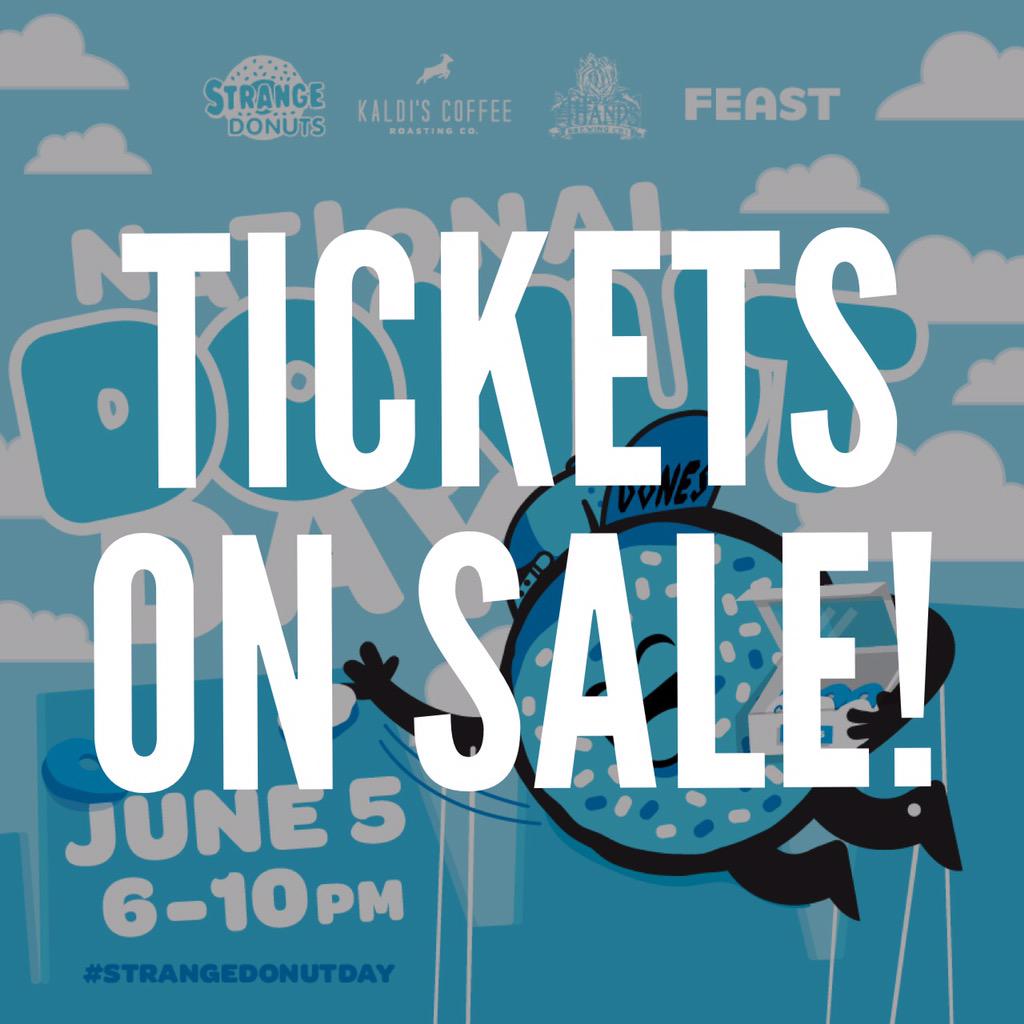 strangedonuts's tweet photo. #StrangeDonutDay tickets now on sale!! http://t.co/FbdDnfJmdI GA $10 or GA+T-Shirt $20 (until 5/15) #NationalDonutDay http://t.co/T9IhtWJel3