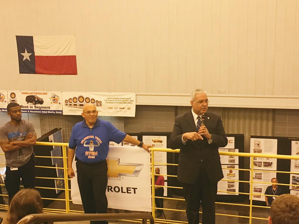 SamHoustonHS's tweet photo. Happy to be apart of the first-ever #GMSTEMDAY at our Arlington Plant #STEM #STEMArlington @GM http://t.co/5HrOxiweps