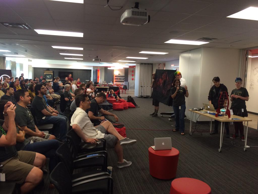 _BottleRocket's tweet photo. 24-hours & 1-all nighter later, #RocketScience15 has officially come to a close. Now time for the presentations! http://t.co/lOH4ClV8oz