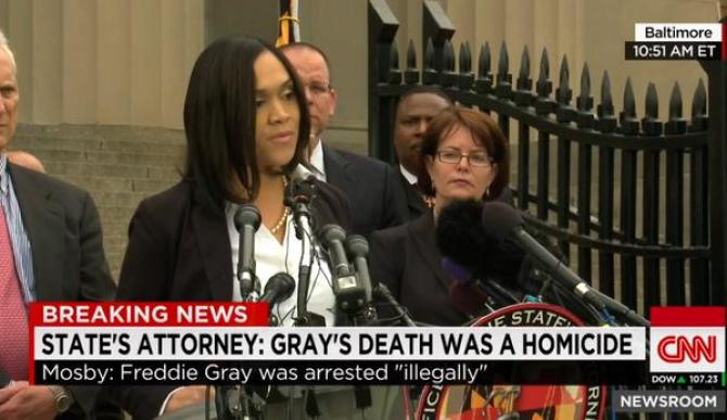 TheRoot's tweet image. Updated: #FreddieGray's death ruled homicide, 6 #Baltimore officers charged in his death buff.ly/1HY6zte