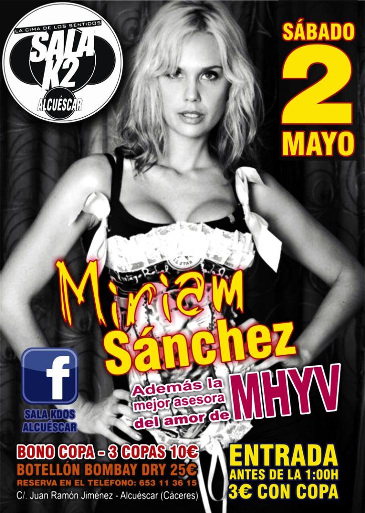 K2Sala's tweet photo. Sala k2 ! Sábado 2 de mayo ! Con vosotros @miriamsan81 !!! Go to k2 http://t.co/NP8j4h1Zdl