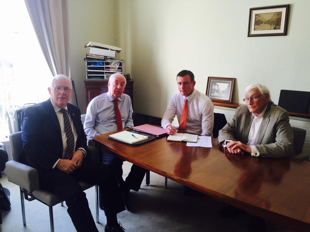 JustinMcNu1ty's tweet photo. Meeeting with Seamus Mallon Eugene Reavey &amp;solicitor Rory McShane ahead of #ReaveyBrothers case in HighCourt nxt week http://t.co/9JvrVGZIgM
