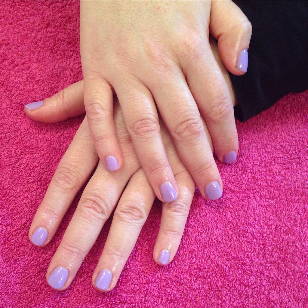 LoveMyDoHair's tweet photo. Lovely lilac for my client today, perfect for Spring. 
Gel manicures from *£15* Mobile appointments available. http://t.co/lZzGnhgmwM