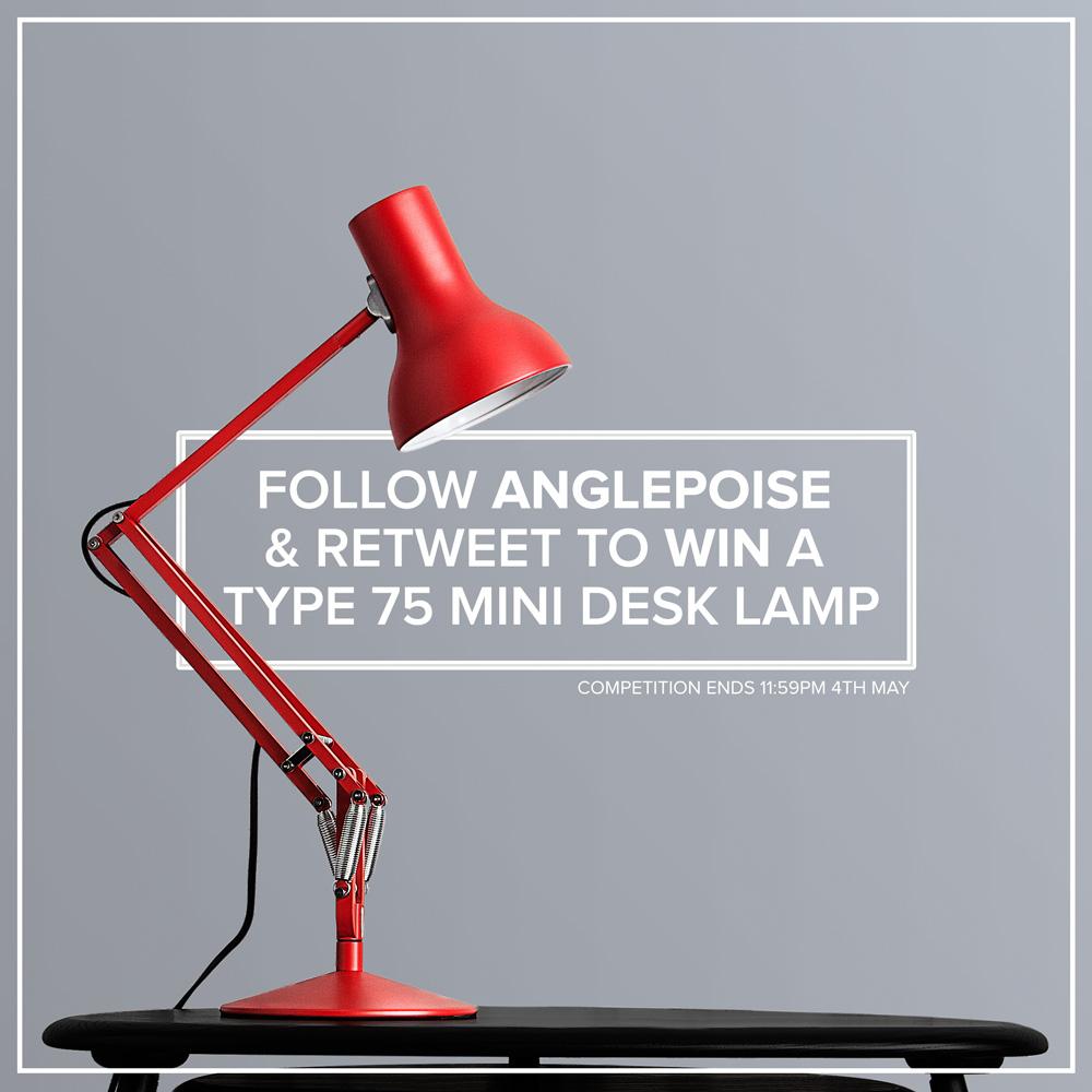 anglepoise's tweet photo. RT &amp; Follow @Anglepoise for a chance to #win an #Anglepoise Type 75 Mini Desk Lamp. Competition ends 11:59pm 4th May. http://t.co/Z7zPgC0cts