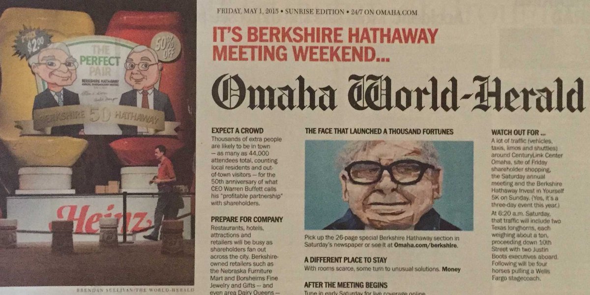 BusinessInsider's tweet photo. Friday's Omaha World-Herald is packed with features for Berkshire shareholders http://t.co/Ea2JdFldlc http://t.co/XoJcYUWSQI