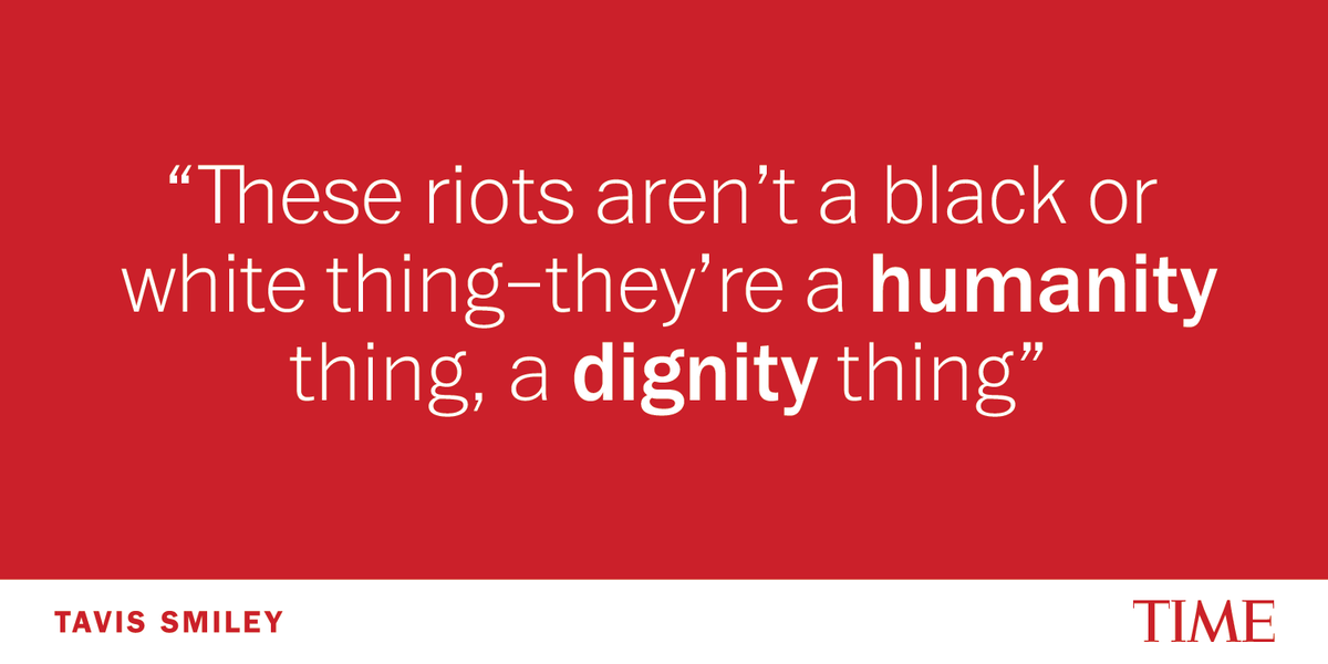 TIME's tweet image. Tavis Smiley: Protests and riots could become the new normal ti.me/1Aq83pI