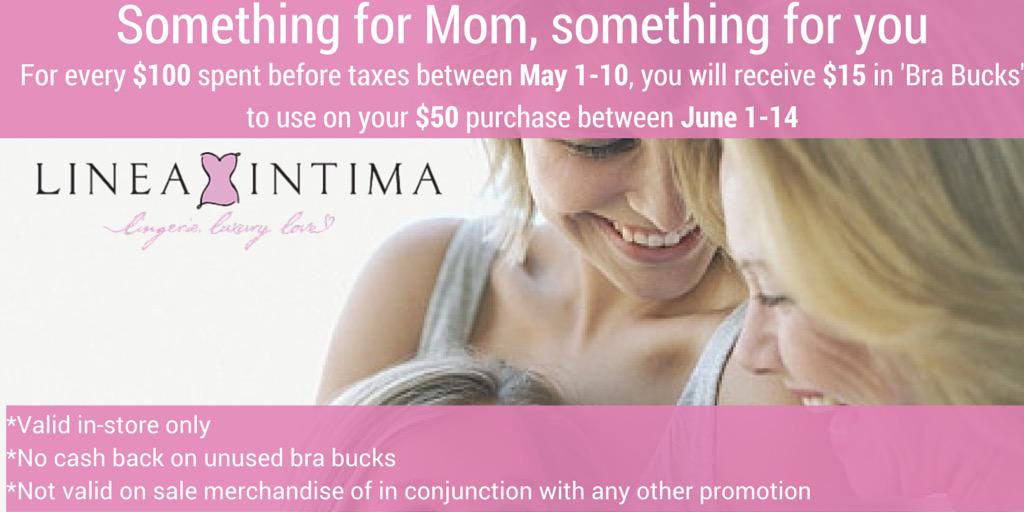 LineaIntima's tweet image. Start collecting your "bra bucks" today! #torontolingerie #MothersDay #spendmoresavemore