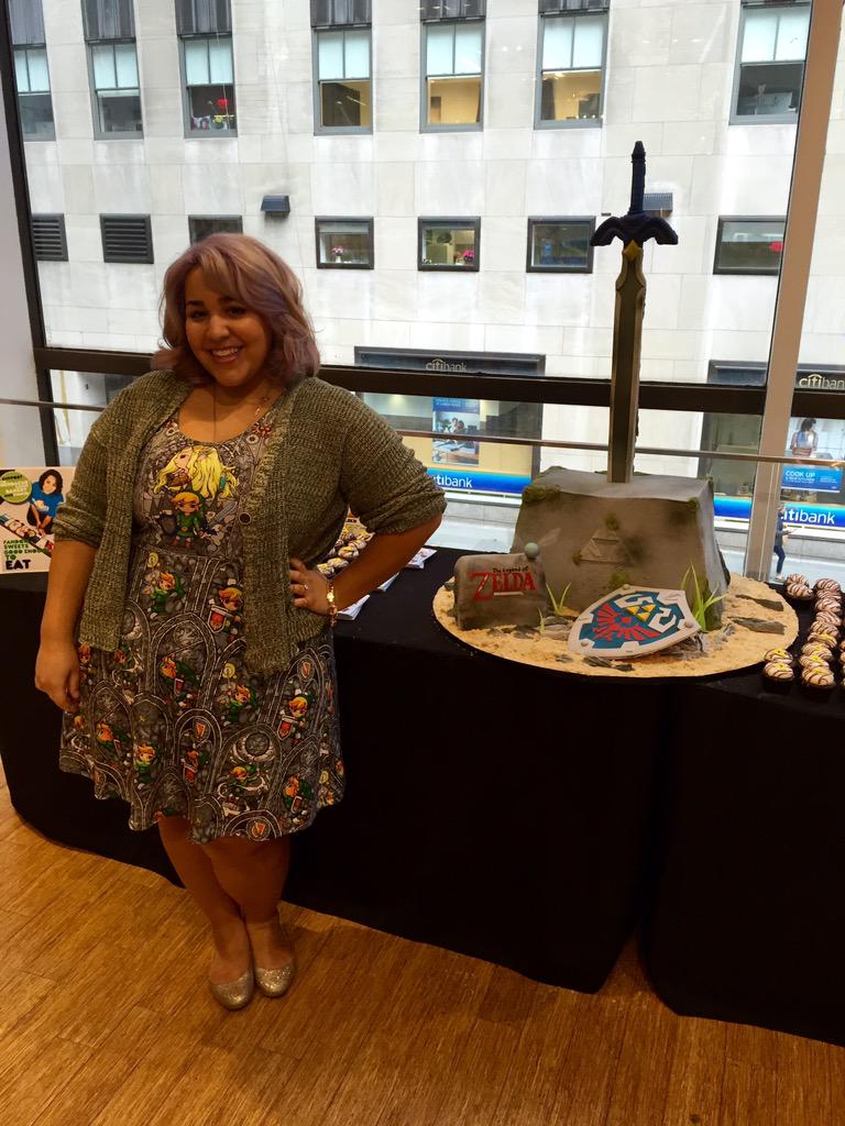 The creator of the cake in her fashionable Zelda dress! #ZeldaLaunch