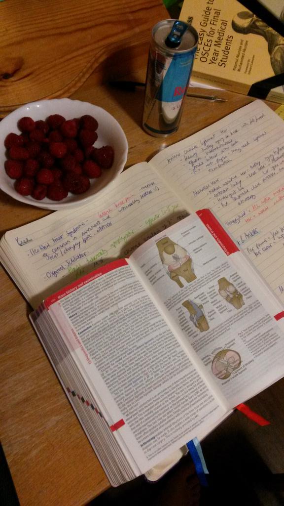 Allan_Katie's tweet image. Living the Friday night dream: Revision, Red Bull, Raspberries. #finalyearproblems