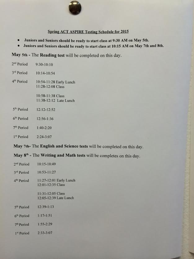 RiponPrincipal's tweet photo. Please take a look at the ACT Aspire Test schedule for May! http://t.co/9C09j9E1Mr