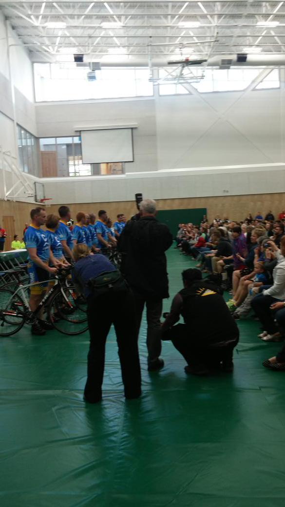 ErinGlazier's tweet photo. Congrats to this years @TourdeRock riders! Jersey presentation day. #yyj #itsforthrkids http://t.co/E7s1MJfz10