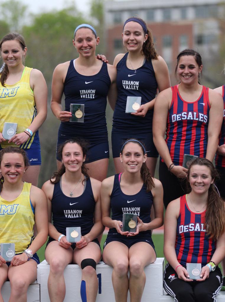 LVCathletics's tweet photo. It's a gold rush for #lvctf's 4x800s at #MACchamps! http://t.co/M4RPBYlp2z