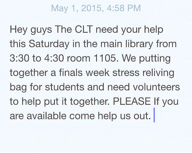 CLTUIowa's tweet photo. Volunteers needed this Saturday room 1105 at the main Library from 3:30 to 4:30 http://t.co/b3xUfAIs6E