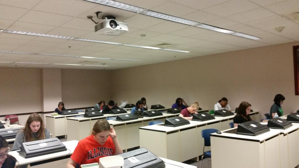IHSA students competing in the Yearbook Copy Writing state final. #ihsaj2015