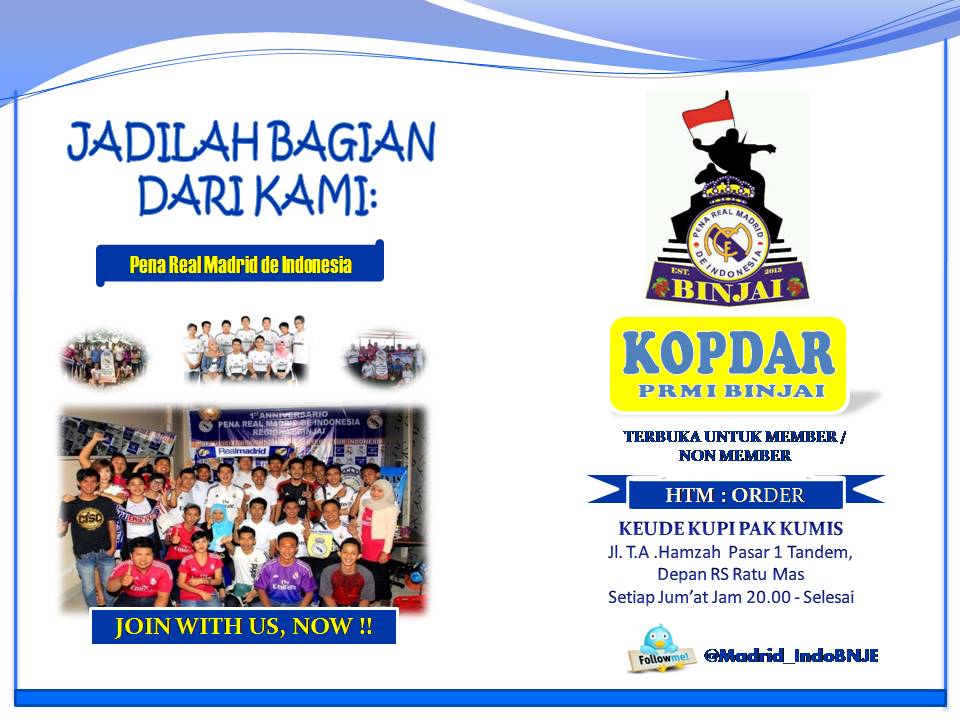 abieyazidd's tweet photo. Come on guys join with us PRMI BINJAI @Madrid_IndoBNJE @Ninas_IndoBNJE @aliakbarritonga@bogelmakinkece@aii_nasution http://t.co/91vHZHP5qa