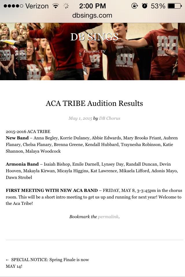 Congrats to everyone that got into the 2015-16 A Capella groups! We're excited to start an after school group!