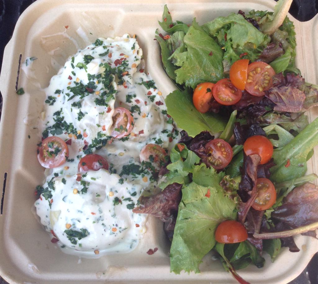 Bring in May the Italian way with <a href="/EuroBistros/">EuroBistros</a> pesto ravioli &amp; salad @ OtG: 5th &amp; Townsend from 11-2pm. Pasta Luego!