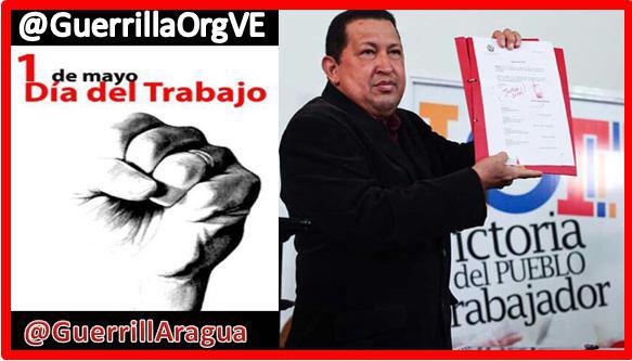 GuerrillAragua's tweet photo. Desde #LaGuerrillAragua Deseamos un #FelizDiaDelTrabajador Reafirmando Nuestra Conciencia Revolucionaria. @TareckPSUV http://t.co/83noucgBqj