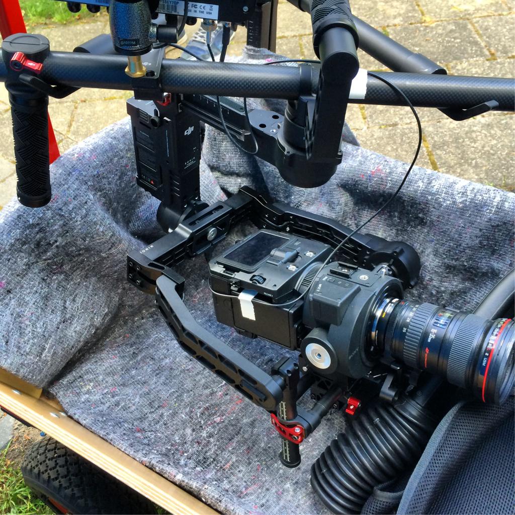 Third_Person's tweet photo. My Dji Ronin with his new extra long arms. Let it be. Hire me. #filmmaker #ronin #fs700 #canon #easyrig #serene http://t.co/ttW5cvPoUG