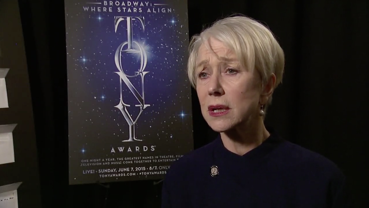 BroadwayTeeVee's tweet photo. #Video | Meet #HelenMirren, @TheTonyAwards Nominee, Best Actress in a #Play on #Broadway | See http://t.co/1D4ggdZ1Ma http://t.co/fxwMcUK8c7