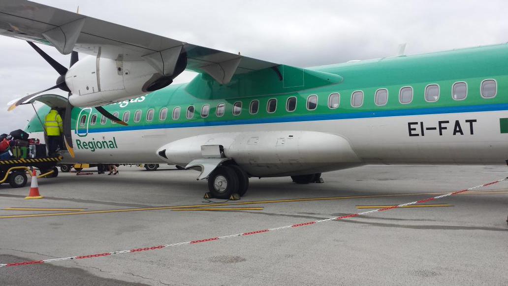 JoanScalesIT's tweet photo. #FlyCornwall first @AerLingus  Regional flight to Newquay. Great to have connection back. http://t.co/GHxB8e3hZr