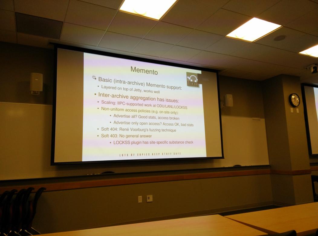 ibnesayeed's tweet image. David Rosenthal #LOCKSS mentioned @ibnesayeed @WebSciDL #ArchiveProfiling project in his talk #iipcGA15