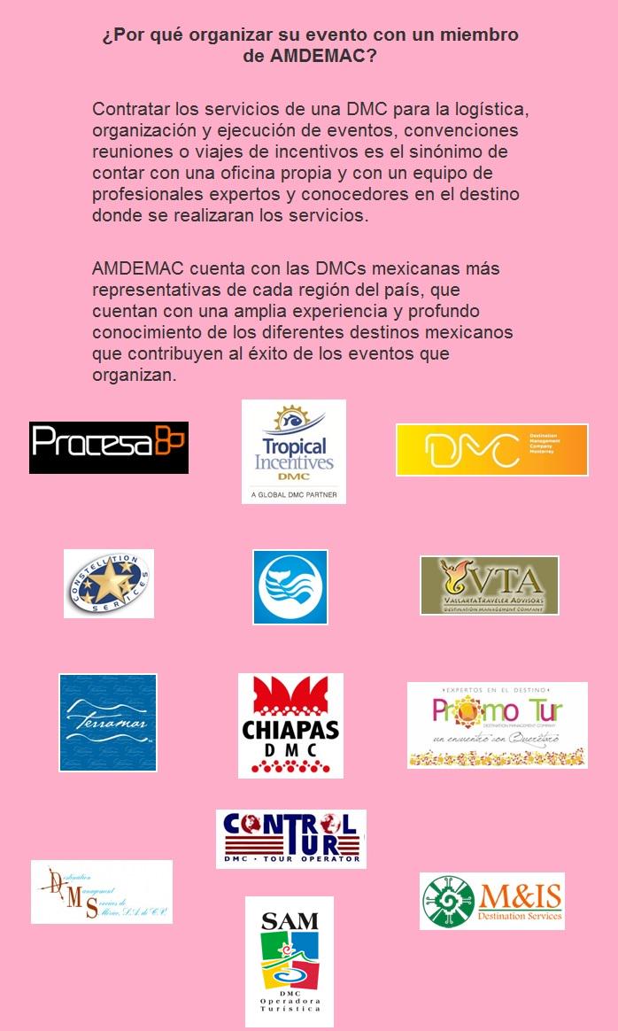 Miembros de AMDEMAC! <a href="/MDC_Magazine/">MDC THE EVENT PLANNER'S MAGAZINE</a> <a href="/TuryNegTV/">Turismo&Negocios TV</a> <a href="/turespacio/">Turespacio</a> #turismodereuniones #DMC #Mexico