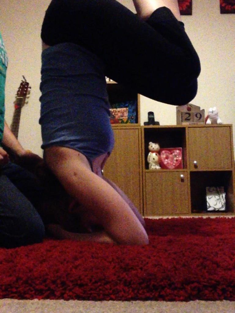 Yoga headstand progress :D #yogaposes