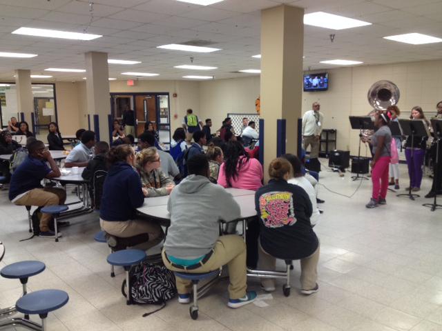 MP Jazz band performs during lunch for National Jazz Heritage Month.  See them live at the MP Riverfront 5/2 2:00 pm