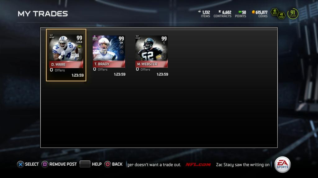 austinp99's tweet image. End of MUT giveaway. RT and follow to enter. 
1st: Ware, Brady and Webster
2nd: 100k coins
3rd: 10 team drafts