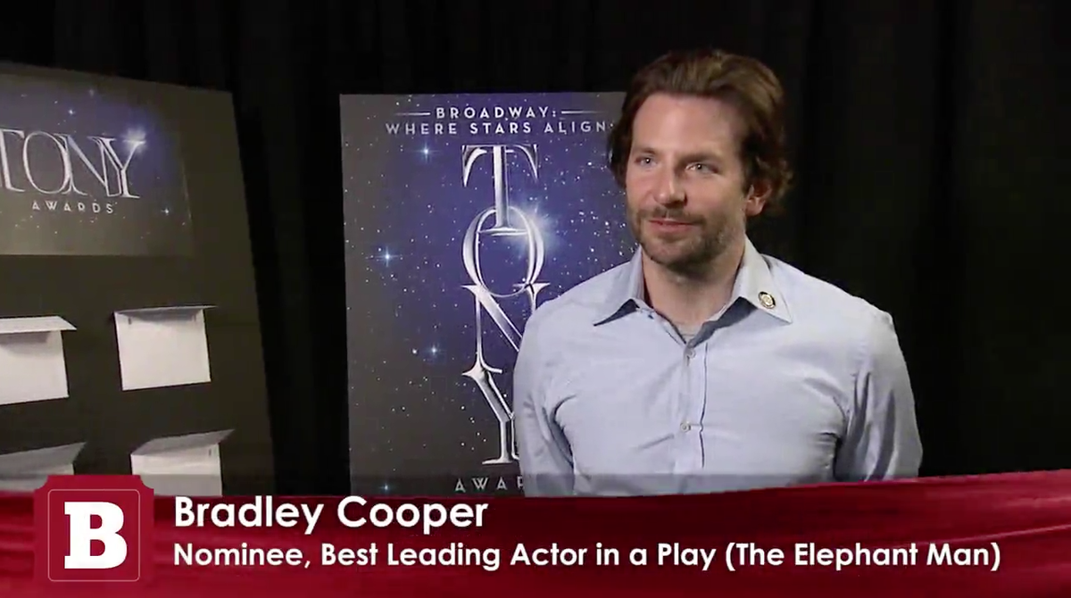 BroadwayTeeVee's tweet photo. #Video | Meet #BradleyCooper, @TheTonyAwards Nominee, Best Leading Actor in a Play | See Here: http://t.co/frox8Zb7BI http://t.co/AWvsS23Ymz
