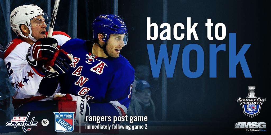 MSGNetworks's tweet photo. rt if you can't wait for the @nyrangers to even the score tomorrow. #lgr #nyr http://t.co/Xcmhs50sUg
