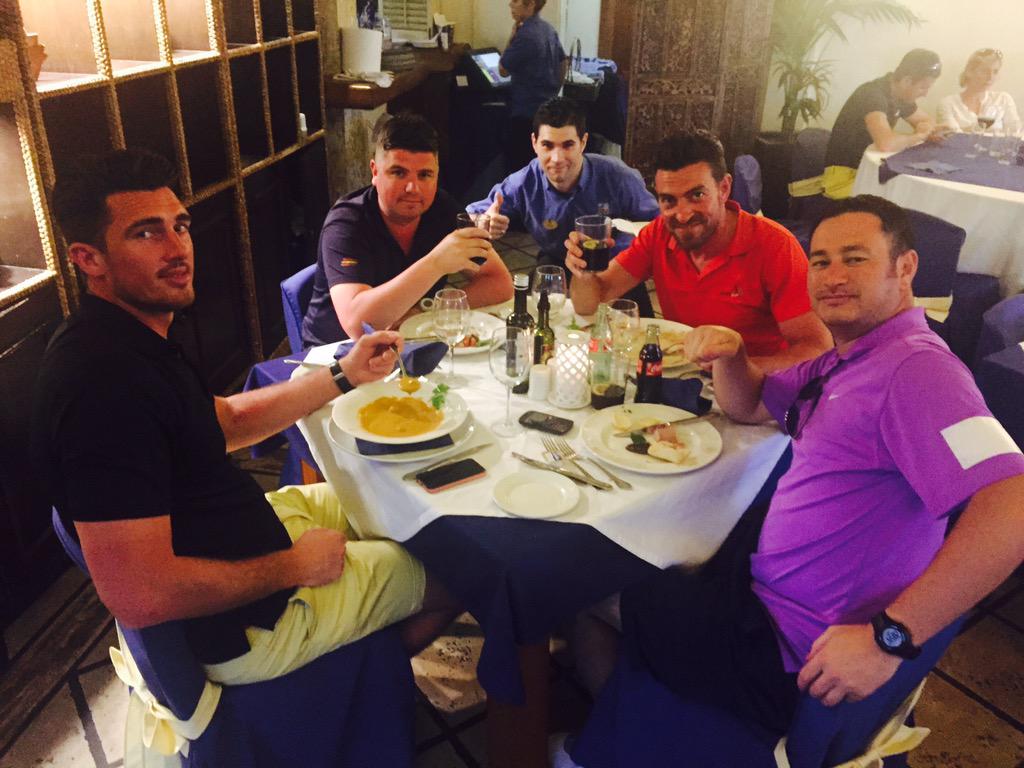Photo bombed at <a href="/DesertSpringsES/">Desert Springs Spain</a> 

⛳️+🍴+🍻+☀️= Great Day
<a href="/Higgo99/">Adam Marcuson</a> <a href="/philhorsham/">Phil</a> <a href="/Nubucks/">Gary Newman</a>