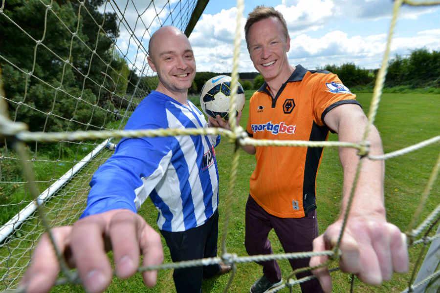 west_tomwich's tweet photo. Here's our @Sodgeboy with the fantastic @MrJodyCraddock. Please support us on Sunday, all in aid of sands #wba #wwfc http://t.co/nQGEcBJTeh