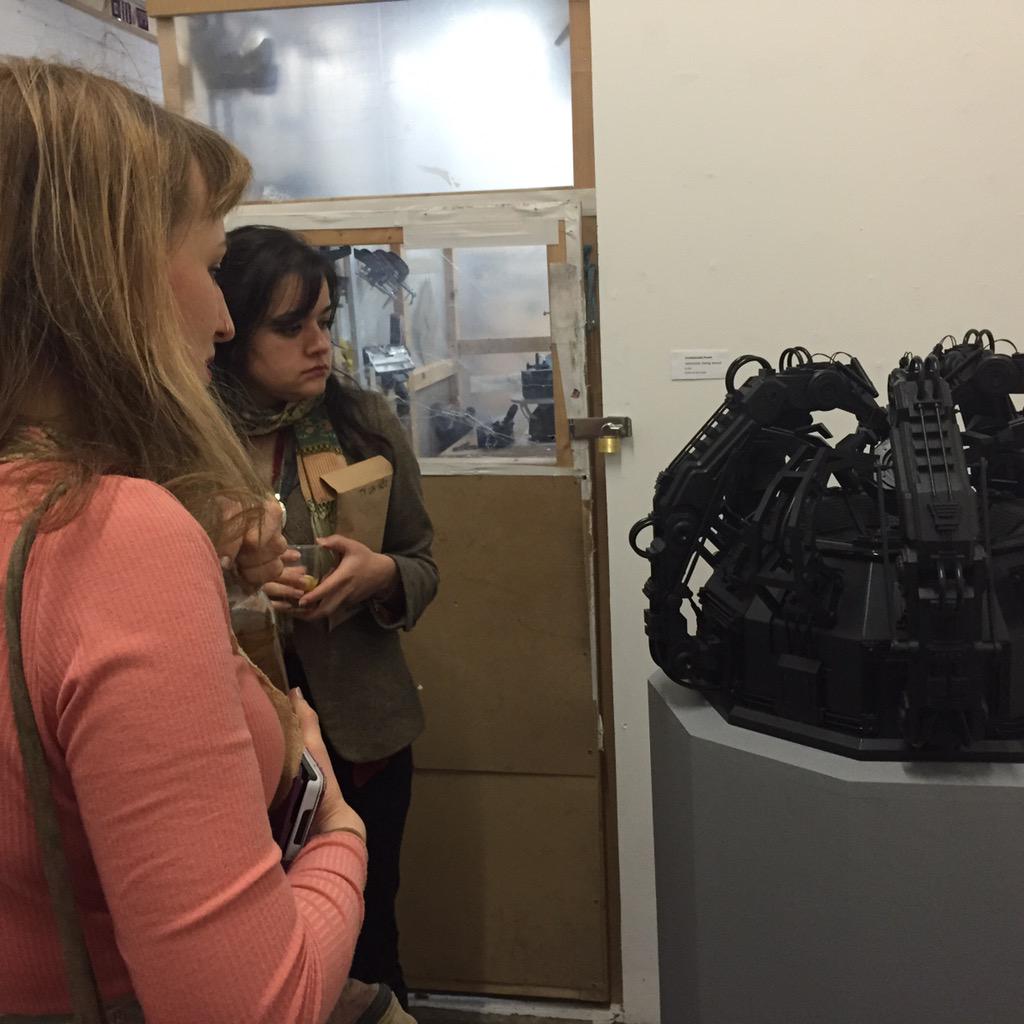 RClayHeritage's tweet photo. Visiting @Ben_Rowe_Artist in his studio @SimonEvolver artist #SpikeOpen2015 http://t.co/yGLEEqQ3CF