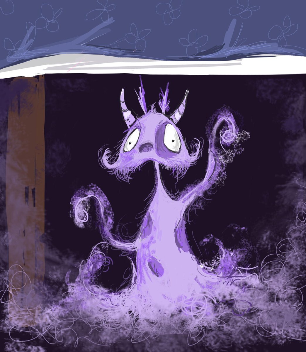 DebIllustration's tweet photo. @Daily__Doodle ran out of time this week so it's a #colour_collective lilac #MyMiniMonster http://t.co/Cv2hSY6fBc