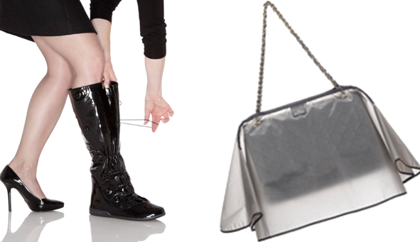 PYSIS's tweet photo. Shoes &amp; Handbags. Handbags &amp; Shoes. Both so protect-worthy! Love it @HandbagRaincoat! #OwnTheRain http://t.co/l8IyDwBbvw