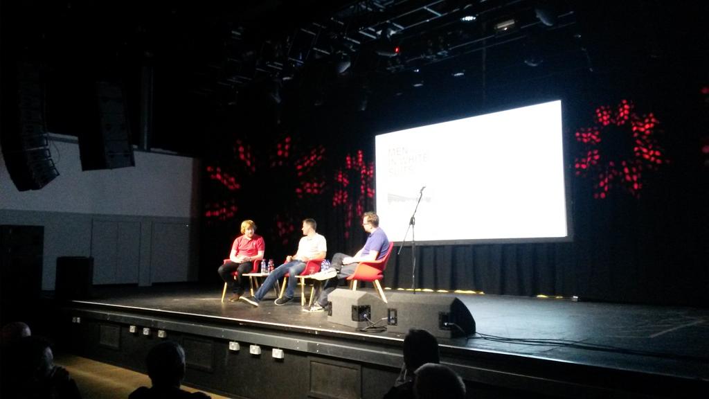 WaterstonesLPL's tweet photo. .@Simon_Hughes__ talking #MeninWhiteSuits with Jamie Carragher and @Knox_Harrington @TheAnfieldWrap @LFC in the 90s http://t.co/ma2Ty5VAwq