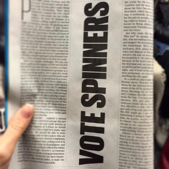 SpinnersLondon's tweet photo. #VoteSpinners #election http://t.co/zP30iT3H9o