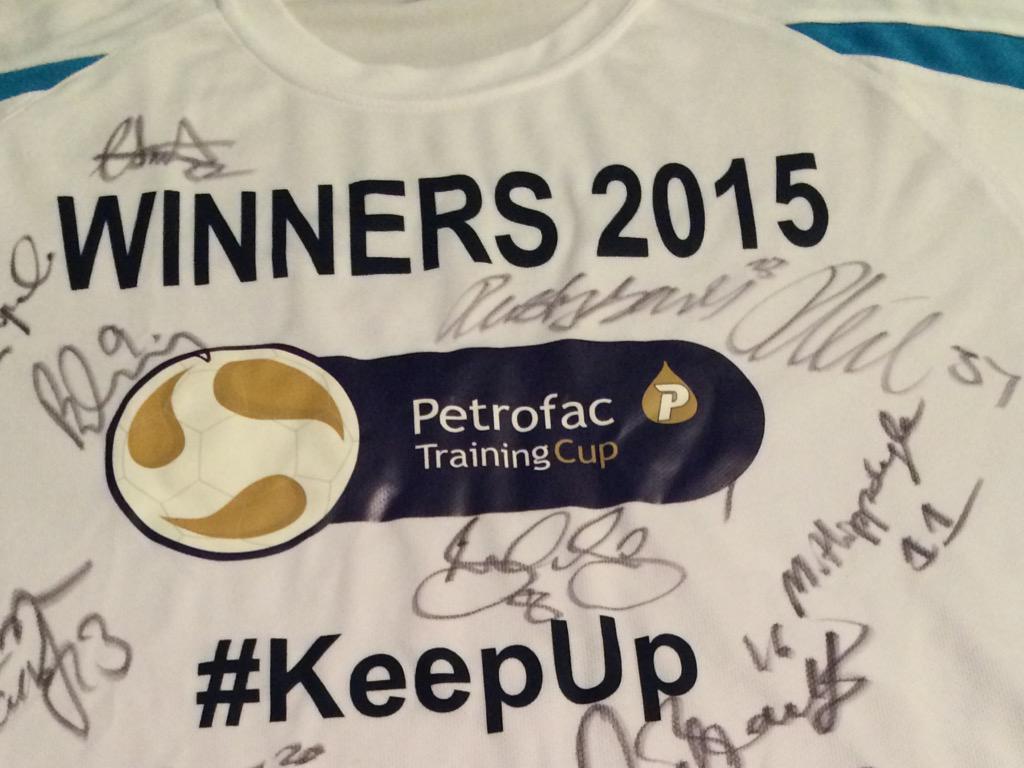 FootballNation's tweet photo. Win a  signed @LiviFCOfficial @Petrofac_Cup Final Winners T to mark the huge sale at the club shop. Retweet &amp; follow http://t.co/ECjIkQMCcb