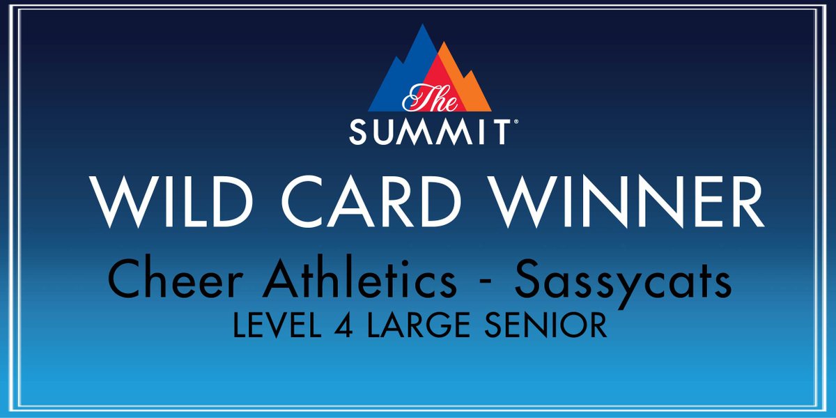 #TheSummit15 Level 4 Large Senior Wild Card Winner