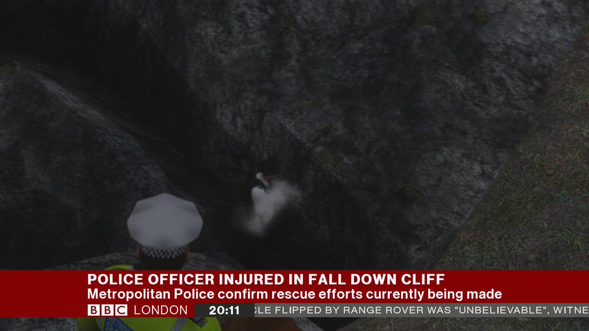 Met Police confirms a Neighbourhood Policing Officer has fallen down a cliff. Attempts are being made to rescue them