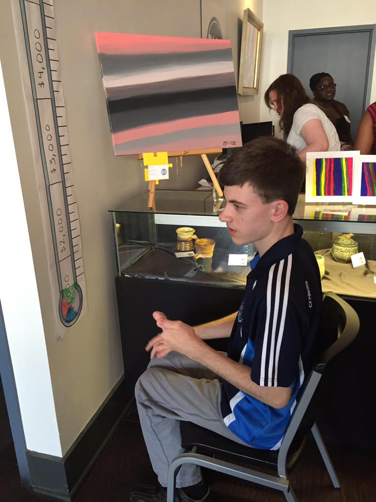 AOHSBOMBERS's tweet photo. Congrats to #AOHS student J. Sekosky on his debut art show! #BOMBERPRIDE 
story on @wandtvnews tonight! http://t.co/QHHPABPX8c