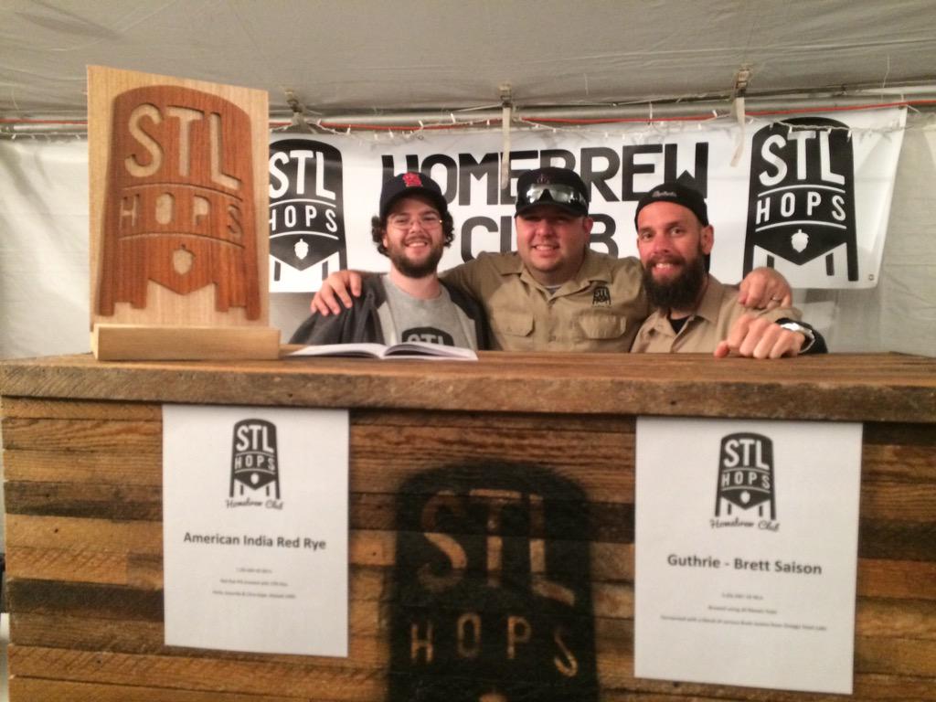 MFitzer's tweet photo. @STLHops_HBC pouring beers well received at #STLMicrofest great #STL #homebrew clubs represented in the VIP tent! http://t.co/jd2UFedKlo