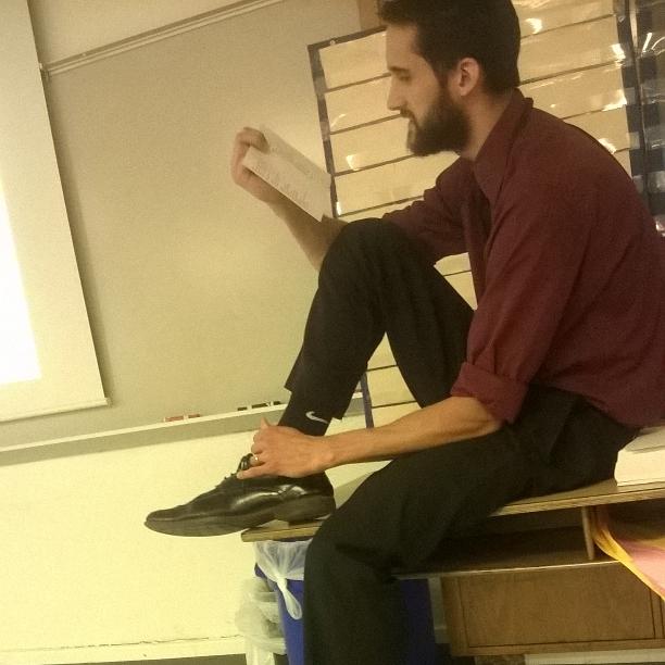 ItsSabre's tweet photo. When you gotta teach a lesson before you go hoop!! ๐๐ #HisSocks http://t.co/mnYsTFFENX