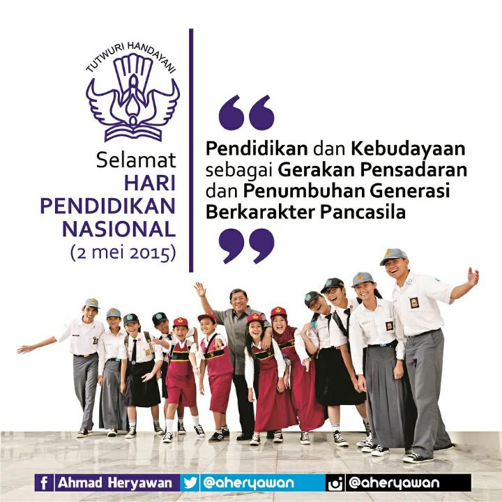 aheryawan's tweet photo. Selamat Hari Pendidikan Nasional

"Pendidikan adalah kunci kemajuan dan kesejahteraan bangsa kita" http://t.co/vnCxbXOBLF
